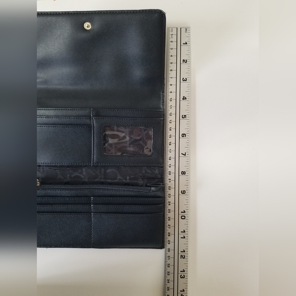 Calvin Klein Monogram Logo Wallet Clutch Black - Picture 9 of 10